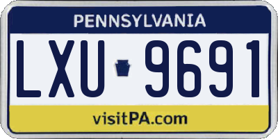 PA license plate LXU9691
