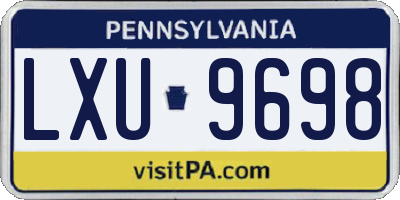 PA license plate LXU9698