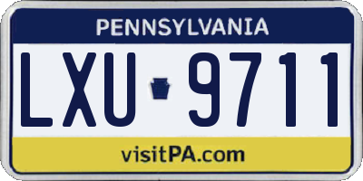 PA license plate LXU9711