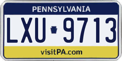PA license plate LXU9713