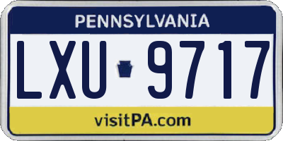PA license plate LXU9717