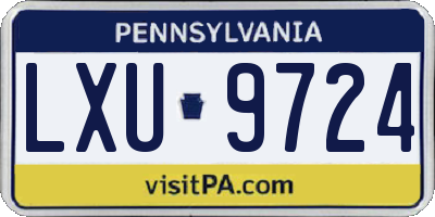 PA license plate LXU9724