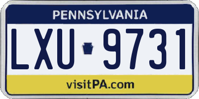PA license plate LXU9731