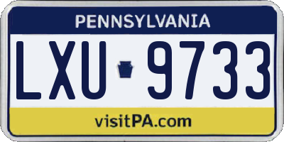 PA license plate LXU9733