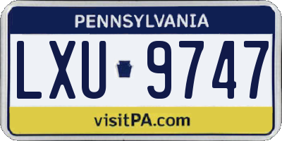 PA license plate LXU9747