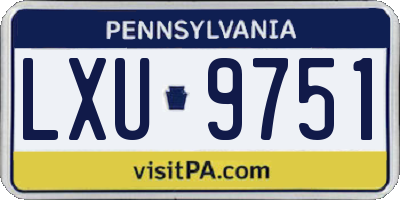 PA license plate LXU9751