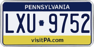 PA license plate LXU9752