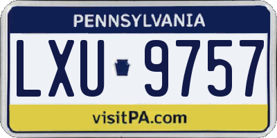 PA license plate LXU9757