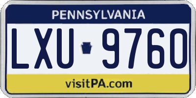 PA license plate LXU9760