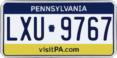 PA license plate LXU9767