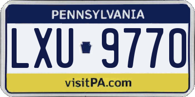 PA license plate LXU9770