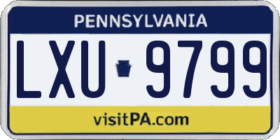 PA license plate LXU9799