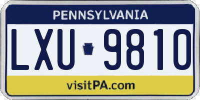PA license plate LXU9810