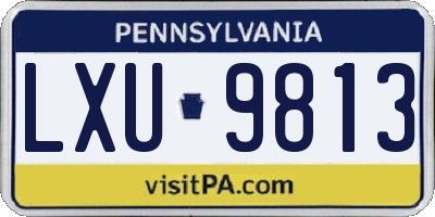 PA license plate LXU9813