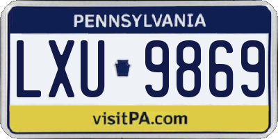 PA license plate LXU9869