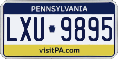 PA license plate LXU9895
