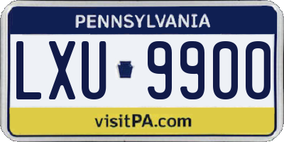 PA license plate LXU9900