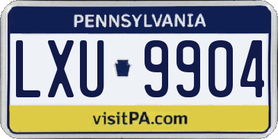 PA license plate LXU9904