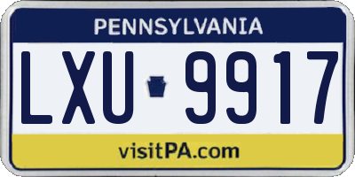 PA license plate LXU9917