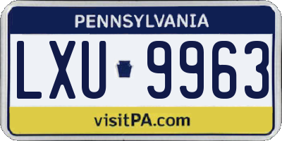 PA license plate LXU9963