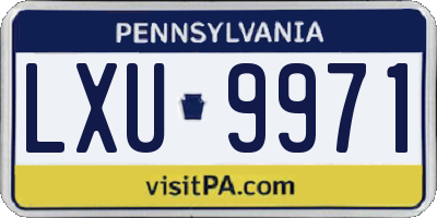 PA license plate LXU9971