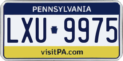 PA license plate LXU9975