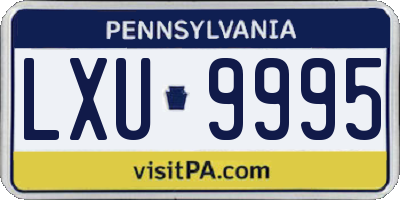 PA license plate LXU9995