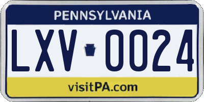 PA license plate LXV0024