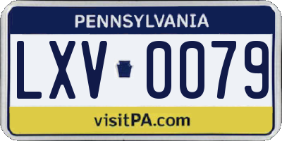 PA license plate LXV0079