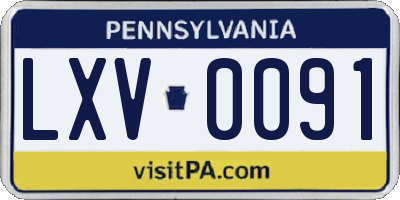PA license plate LXV0091