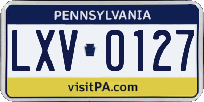 PA license plate LXV0127