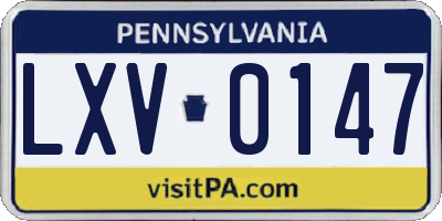 PA license plate LXV0147