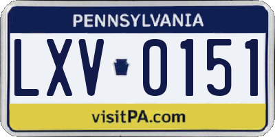 PA license plate LXV0151