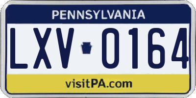 PA license plate LXV0164