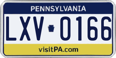 PA license plate LXV0166