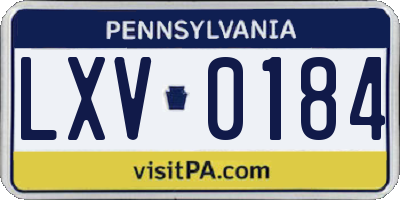 PA license plate LXV0184