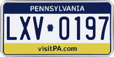 PA license plate LXV0197