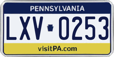 PA license plate LXV0253