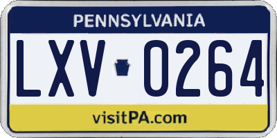 PA license plate LXV0264