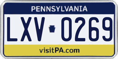 PA license plate LXV0269