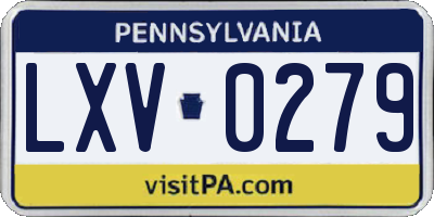 PA license plate LXV0279