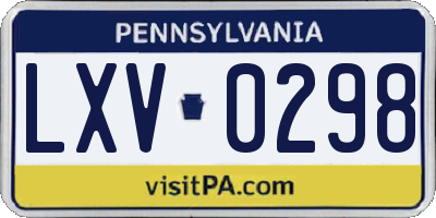 PA license plate LXV0298