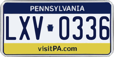 PA license plate LXV0336