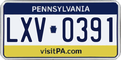 PA license plate LXV0391