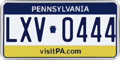 PA license plate LXV0444