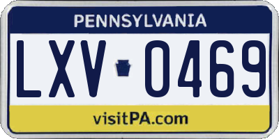PA license plate LXV0469