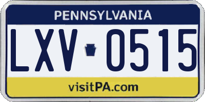 PA license plate LXV0515
