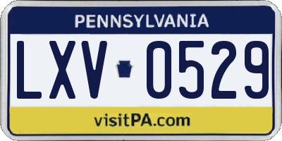 PA license plate LXV0529