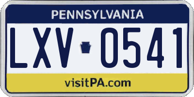 PA license plate LXV0541