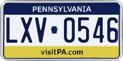 PA license plate LXV0546